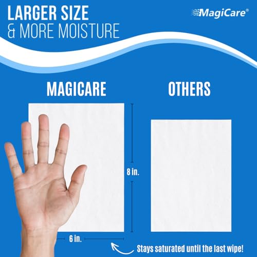 Toallitas Antibacteriales MagiCare 75% Tamaño Viaje, Paquete Grande (10, 20ct, 200ct) - Toallitas Desinfectantes Sin Fragancia para Mano, Limpieza y - imagen 5