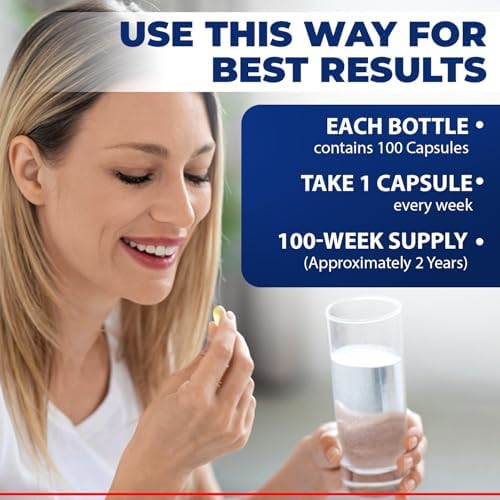 Nivagen Vitamina D3 50,000 UI (1250 mcg) | Dosis Semanal | 100 Cápsulas (100 Semanas, Aproximadamente 2 Años) | Fácil de Tragar | Soporte para - imagen 4
