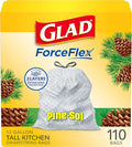 Bolsas de Basura Glad ForceFlex para Cocina, 13 Galones, Pine-Sol Original, 110 Piezas (El Paquete Puede Variar) - imagen 1
