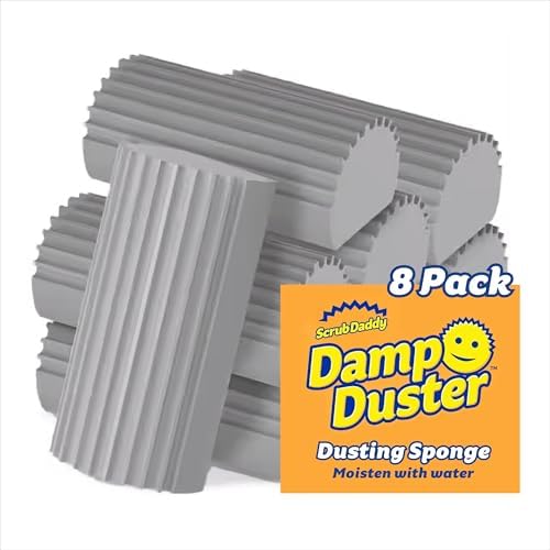 Esponjas de Limpieza Scrub Daddy Damp Duster (8 Piezas) - Eliminador de Polvo para el Hogar - Limpiador Reutilizable para Ventilaciones, Barandales y - imagen 1