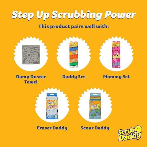 Esponjas de Limpieza Scrub Daddy Damp Duster (8 Piezas) - Eliminador de Polvo para el Hogar - Limpiador Reutilizable para Ventilaciones, Barandales y - imagen 5