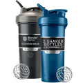 Botella Mezcladora BlenderBottle Classic V2, Ideal para Batidos de Proteína y Pre Entreno, 28 Onzas (Paquete de 2), Negro y Marino - imagen 1