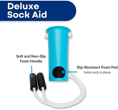 Kit de Ayuda para Ponerse Calcetas RMS - Dispositivo Fácil para Poner y Quitar Calcetas o Medias para Hombres y Mujeres con Movilidad Reducida (Azul) - imagen 5