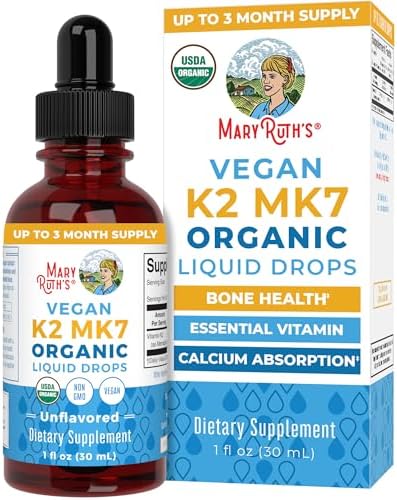 Gotas Líquidas de Vitamina K2 MK7 Orgánica USDA de MaryRuth para Adultos y Niños | Derivadas de Natto | Menaquinona-7 | Vitamina K2 Vegana para la - imagen 1