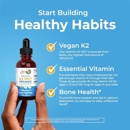 Gotas Líquidas de Vitamina K2 MK7 Orgánica USDA de MaryRuth para Adultos y Niños | Derivadas de Natto | Menaquinona-7 | Vitamina K2 Vegana para la - imagen 6