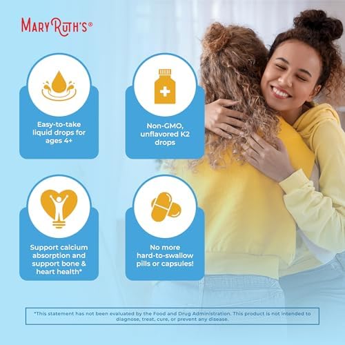 Gotas Líquidas de Vitamina K2 MK7 Orgánica USDA de MaryRuth para Adultos y Niños | Derivadas de Natto | Menaquinona-7 | Vitamina K2 Vegana para la - imagen 7