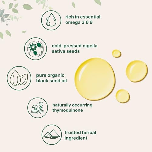 Aceite de Semilla de Nigella Sativa Orgánico Micro Ingredients, Prensado en Frío, 16 fl oz | Rico en Timoquinona y Omega 3 6 9 | Apoyo Inmunológico, - imagen 3