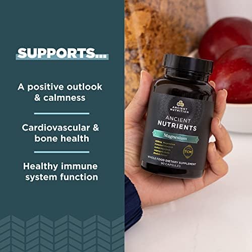 Suplemento de Magnesio de Ancient Nutrition, 300mg con Vitamina D para Soporte Inmunológico, Hierbas Adaptogénicas, Activado por Enzimas, Paleo y - imagen 3