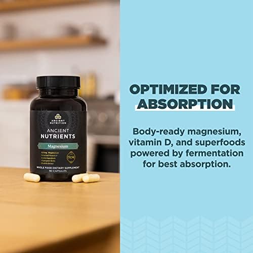 Suplemento de Magnesio de Ancient Nutrition, 300mg con Vitamina D para Soporte Inmunológico, Hierbas Adaptogénicas, Activado por Enzimas, Paleo y - imagen 4