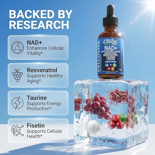 Suplemento Líquido de NAD Liposomal y Resveratrol para Mujeres con Taurina, Fisetina, Semilla de Uva y Más - CelluVive de Clean Nutra 4oz - imagen 3