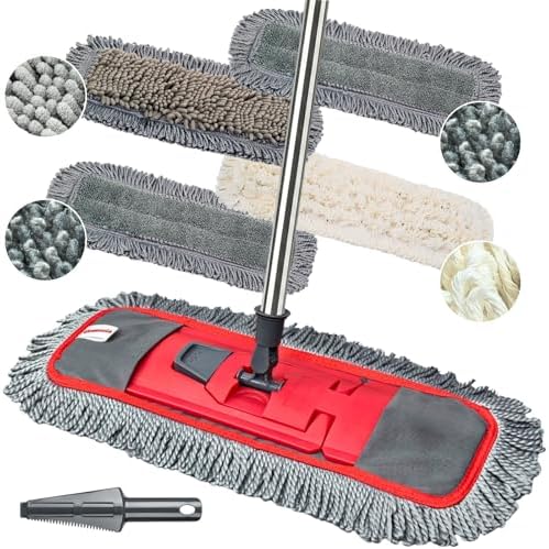 Mopa para Limpieza de Pisos con Sistema de Almohadilla Lavable 4 en 1, Mopa Multiusos Húmeda y Seca con Raspador y Mango de Acero Inoxidable de 62'' - imagen 1