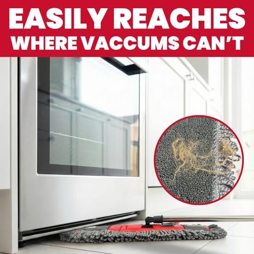 Mopa para Limpieza de Pisos con Sistema de Almohadilla Lavable 4 en 1, Mopa Multiusos Húmeda y Seca con Raspador y Mango de Acero Inoxidable de 62'' - imagen 7