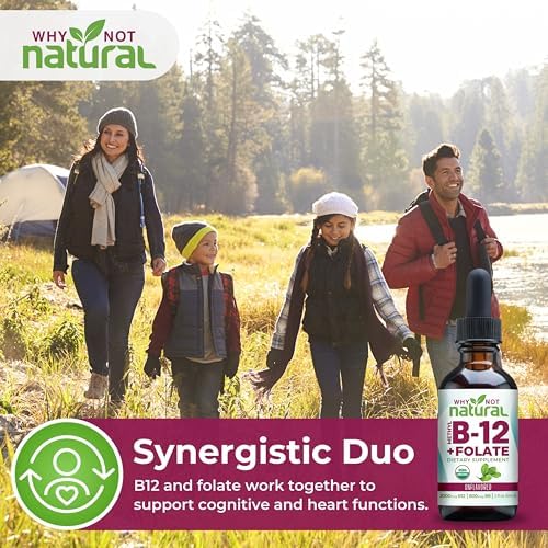 Why Not Vitamina B12 Líquida Natural Plus Folato - Gotas Veganas Orgánicas Sublinguales de Alta Potencia - Suplemento Metílico con Folinato - imagen 3