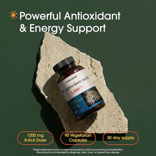 NatureBell Ácido R-Alpha Lipoico - 90 Cápsulas - 1,200mg R-ALA por Porción - Antioxidante y Soporte de Energía Celular* - ALA Isómero R Estabilizado - imagen 2