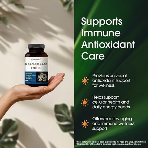 NatureBell Ácido R-Alpha Lipoico - 90 Cápsulas - 1,200mg R-ALA por Porción - Antioxidante y Soporte de Energía Celular* - ALA Isómero R Estabilizado - imagen 4