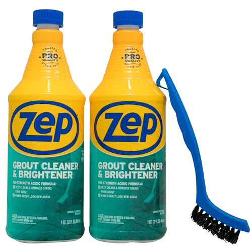 Limpiador y Aclarador de Juntas Zep con Cepillo de Mano - 32 oz (Caja de 2) - Fórmula de Limpieza Profunda que Elimina Manchas Antiguas de Juntas - imagen 1