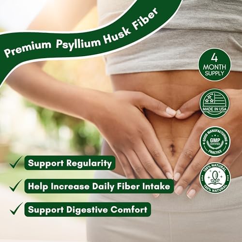 Cápsulas de Psyllium NutriONN - 1450mg por Porción - 240 Cápsulas - Doble Fuerza - Suplemento de Fibra Psyllium Premium - Ideal para Digestión y - imagen 3