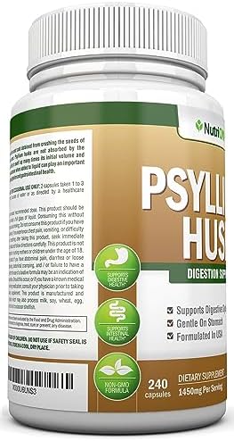 Cápsulas de Psyllium NutriONN - 1450mg por Porción - 240 Cápsulas - Doble Fuerza - Suplemento de Fibra Psyllium Premium - Ideal para Digestión y - imagen 5