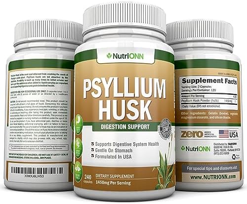 Cápsulas de Psyllium NutriONN - 1450mg por Porción - 240 Cápsulas - Doble Fuerza - Suplemento de Fibra Psyllium Premium - Ideal para Digestión y - imagen 8