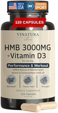 Suplemento VINATURA HMB 3000mg y Vitamina D3 - Defensa Muscular con HMB, Vitamina D3 (1600 IU), Hecho en EE. UU., Probado en Laboratorio y - imagen 1