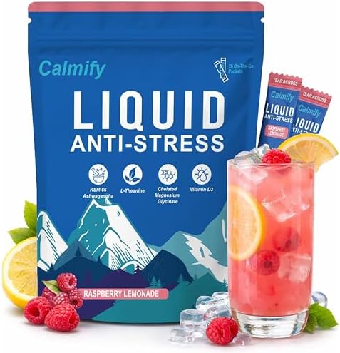 Bebida Líquida Antiestrés Cortisol | Magnesio, L-Teanina, Ashwagandha | 20 Paquetes | Sin Azúcar - imagen 1