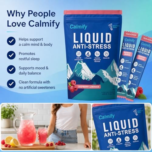 Bebida Líquida Antiestrés Cortisol | Magnesio, L-Teanina, Ashwagandha | 20 Paquetes | Sin Azúcar - imagen 3