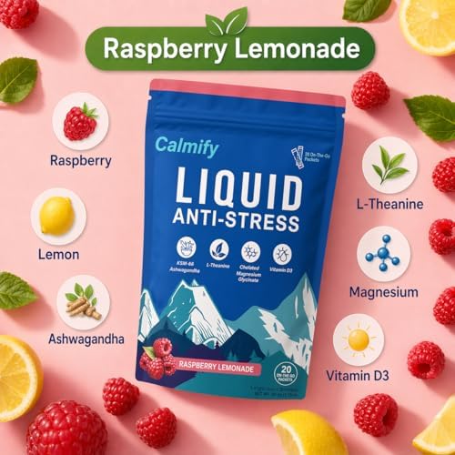 Bebida Líquida Antiestrés Cortisol | Magnesio, L-Teanina, Ashwagandha | 20 Paquetes | Sin Azúcar - imagen 4