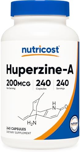 Cápsulas de Huperzina A Nutricost 200mcg, 240 Cápsulas - No GMO, Apto para Vegetarianos - imagen 1