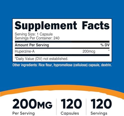 Cápsulas de Huperzina A Nutricost 200mcg, 240 Cápsulas - No GMO, Apto para Vegetarianos - imagen 2