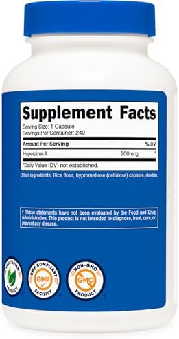 Cápsulas de Huperzina A Nutricost 200mcg, 240 Cápsulas - No GMO, Apto para Vegetarianos - imagen 5