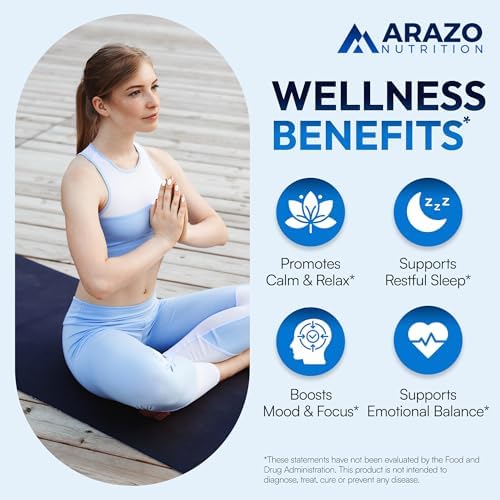 5-HTP 200 MG por Porción con Calcio para Ánimo y Sueño – Apoya un Estado de Ánimo Calmado y Relajado – 99% Alta Pureza – 120 Cápsulas – Arazo - imagen 3