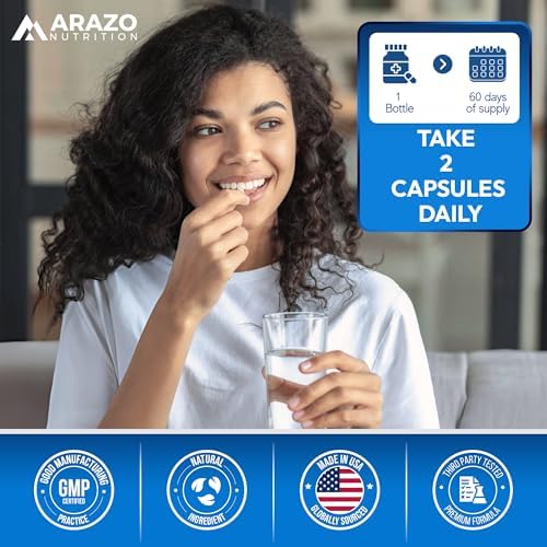 5-HTP 200 MG por Porción con Calcio para Ánimo y Sueño – Apoya un Estado de Ánimo Calmado y Relajado – 99% Alta Pureza – 120 Cápsulas – Arazo - imagen 6