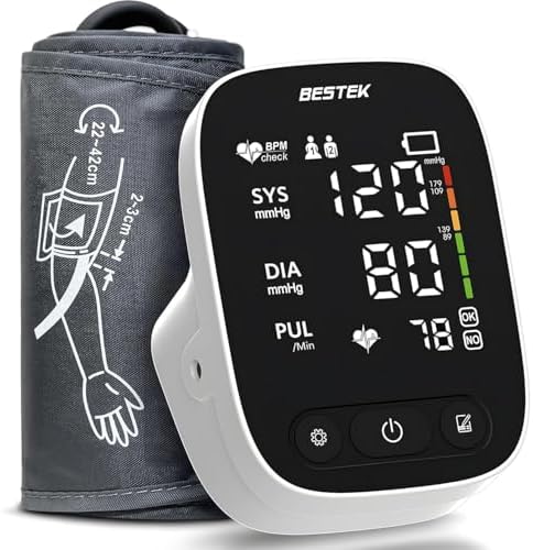 Monitoreo de Presión Arterial BESTEK, Monitor Automático de Brazo para Uso en Casa, Digital con Pantalla LED Grande y Voz, Ajustable (9-17) - imagen 1