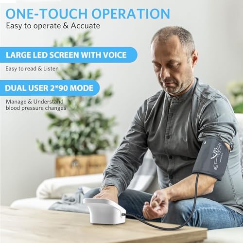 Monitoreo de Presión Arterial BESTEK, Monitor Automático de Brazo para Uso en Casa, Digital con Pantalla LED Grande y Voz, Ajustable (9-17) - imagen 6
