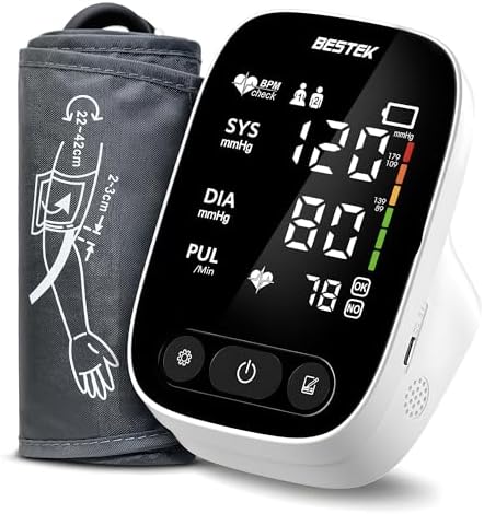 Monitoreo de Presión Arterial BESTEK, Monitor Automático de Brazo para Uso en Casa, Digital con Pantalla LED Grande y Voz, Ajustable (9-17) - imagen 8