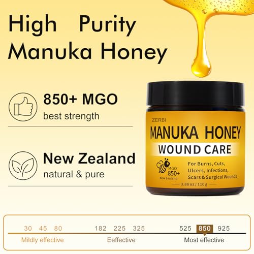 Miel de Manuka para Heridas, Acelera la Curación de Cortes, Heridas Quirúrgicas, Cicatrices, Úlceras en los Pies, Infecciones y Quemaduras, 3.88 oz - imagen 4