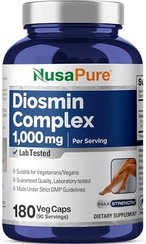 NusaPure Complejo de Diosmina 1,000mg por Porción 180 Cápsulas Veganas (Sin OGM, Veganas) Citrus Aurantium - imagen 1