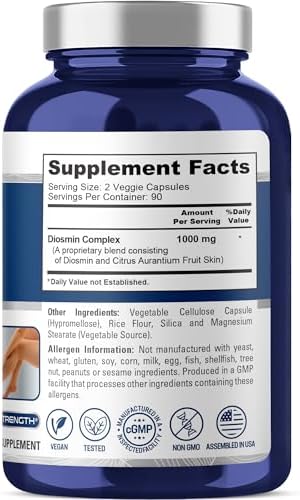 NusaPure Complejo de Diosmina 1,000mg por Porción 180 Cápsulas Veganas (Sin OGM, Veganas) Citrus Aurantium - imagen 2