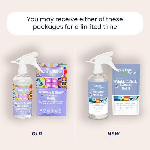 Truly Free Eliminador de Arrugas y Estática - Spray Natural para Ropa, Sábanas y Telas - Botella Reutilizable de 12 oz + Paquete de Relleno de 3 oz - imagen 2