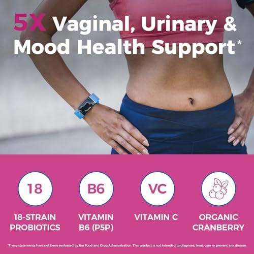 Probioticos NewRhythm para Mujeres, P-5-P, Vitamina C y Arándano Orgánico, 100 Mil Millones CFU, 18 Cepas, 60 Cápsulas Sin Lácteos para Salud - imagen 3