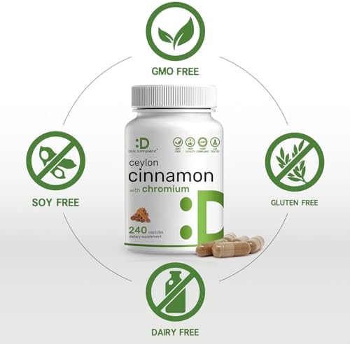 Canela de Ceilán con Cromo 1000mcg, 240 Cápsulas | Extracto de Corteza Interna Activa, Fuente Verdadera de Sri Lanka | Suplementos Naturales de Canela - imagen 5