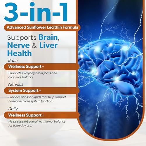 TRUEMED Lecitina de Girasol Orgánica 1200mg – Suplemento Libre de Soja para el Cerebro, Corazón, Nervios y Hígado, Salud Cognitiva – 100 Cápsulas - imagen 2