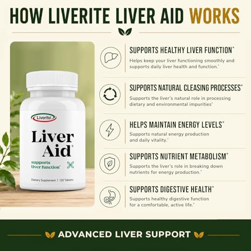 Liverite Suplemento para el Hígado 120 Tabletas con Aminoácidos, Colina y Vitamina B12 para Función Hepática, Energía y Metabolismo Saludable - imagen 4