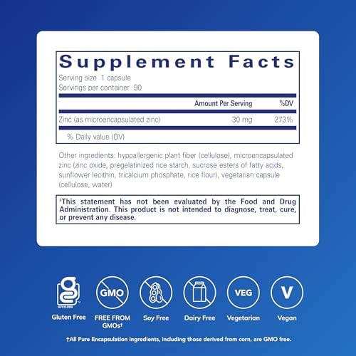 Pure Encapsulations UltraZin Zinc | Soporte Mineral para Metabolismo y Salud Inmunológica con Absorción Mejorada | 90 Cápsulas - imagen 2
