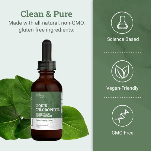 Clorofila Líquida Earth Harmony 2 oz, Gotas Veganas para Apoyo Inmunológico y Desodorante Interno Natural, Limpieza Detox con Glicerina Orgánica - imagen 4