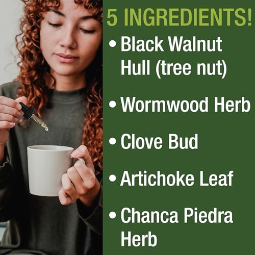 Limpiador de Ajenjo, Nogal Negro y Clavo para Humanos. Suplemento Líquido Detox + Soporte Intestinal para Adultos y Niños con Alcachofa y Chanca - imagen 3
