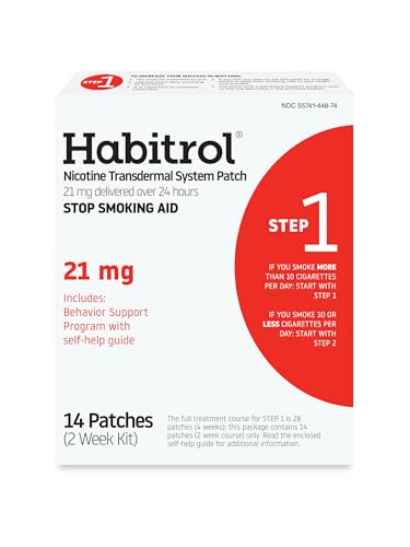 Habitrol Sistema Transdérmico de Nicotina para Dejar de Fumar, Paso 1 (21 mg), 14 Piezas (Paquete de 1) - imagen 1
