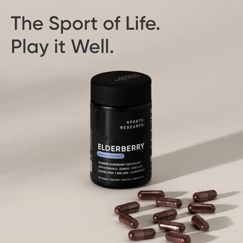Sports Research® Elderberry Apoyo Inmunológico con Zinc, Jengibre, Vitamina C y D3 - Vegano, No GMO, Sin Gluten - 60 Cápsulas Veganas - imagen 7