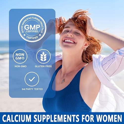 Suplementos de Calcio para Mujeres - Calcio 1200 mg con Vitamina D3 y K2 - Alta Absorción, Extra Fuerte, Citrato de Calcio para Salud Ósea, Fuerza y - imagen 5
