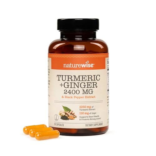 NatureWise Cúrcuma Curcumina + Jengibre 2400 mg - Alta Concentración de Curcuminoides 2100 mg - Extracto de Cúrcuma + Jengibre - Alta Potencia y - imagen 2